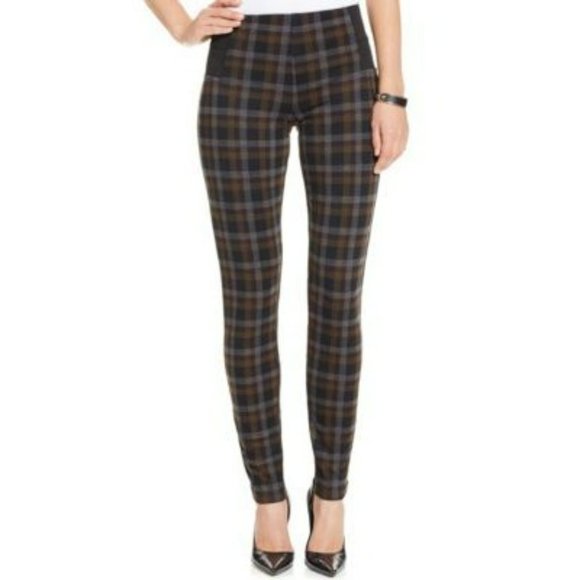 KUT From the Kloth Women's Blue Plaid Diana Skinny Ponte Pants Size 8 - Picture 3 of 10